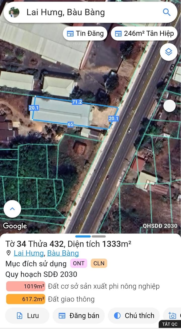 Nhà xưởng 1333m² tại QL13, Lai Hưng, Bến Cát - Giá 17 tỷ, thu nhập 35 triệu/tháng!