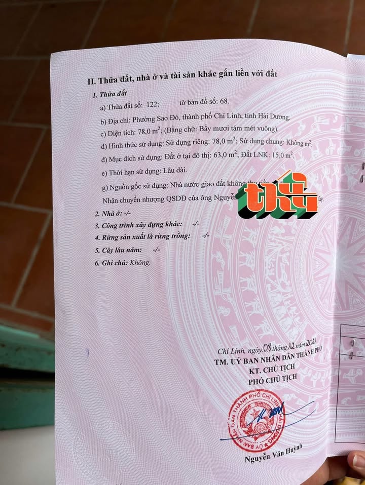 Đất mặt đường QL37, Chí Linh, 78m² giá 3 tỷ - Pháp lý rõ ràng, kinh doanh sầm uất!