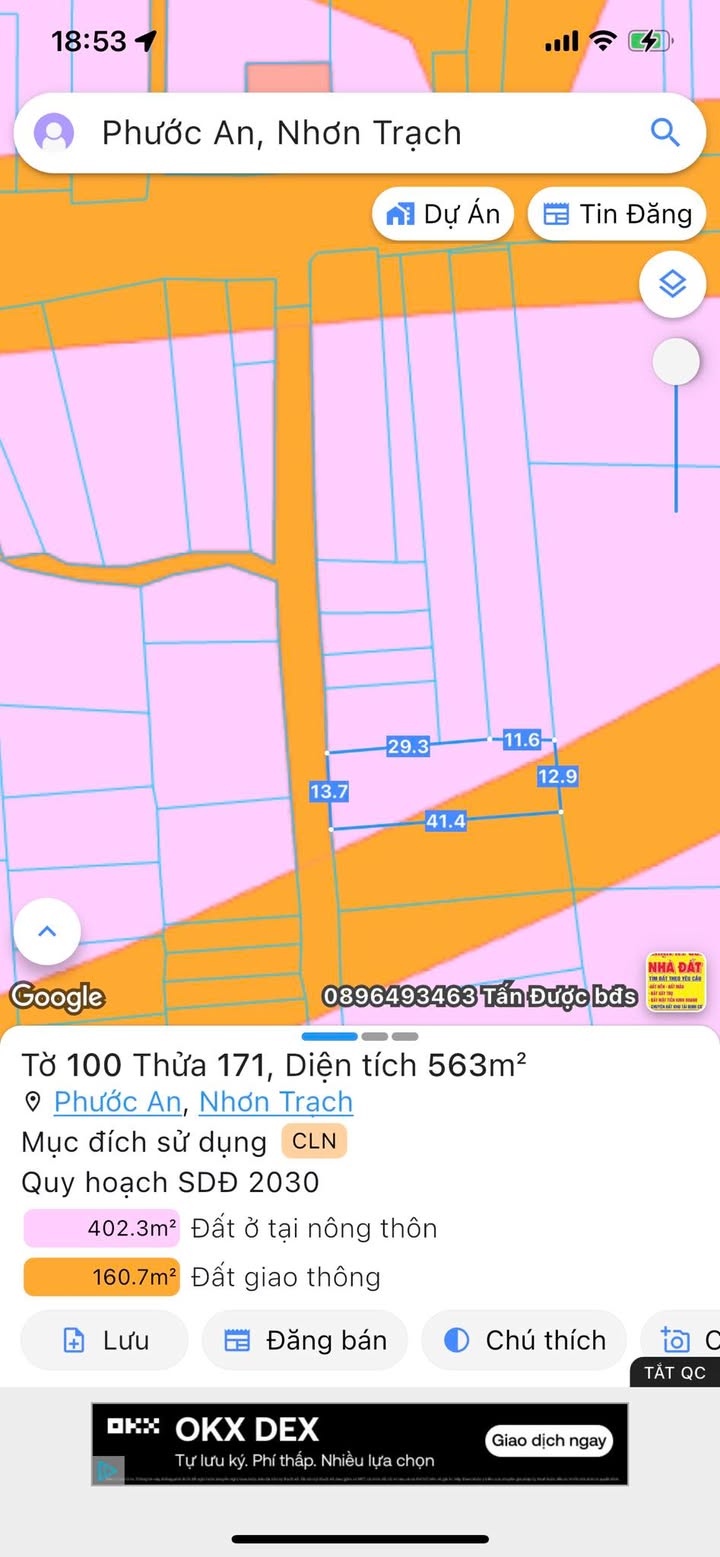 Đất nền Phước An 520m² giá 2 tỷ - Phù hợp xây nhà trọ cho thuê!