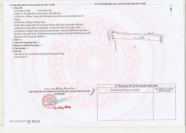 Đất thổ cư 1,9 sào tại Xuân Phú, Ea Kar - Giá 390 triệu, cơ hội đầu tư tuyệt vời!