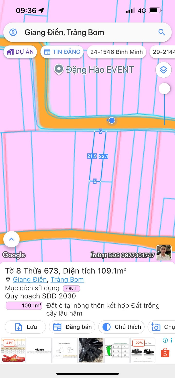 Đất thổ cư mặt tiền đường nhựa Trảng Bom 110m² giá 1.2 tỷ - Cơ hội đầu tư hấp dẫn!