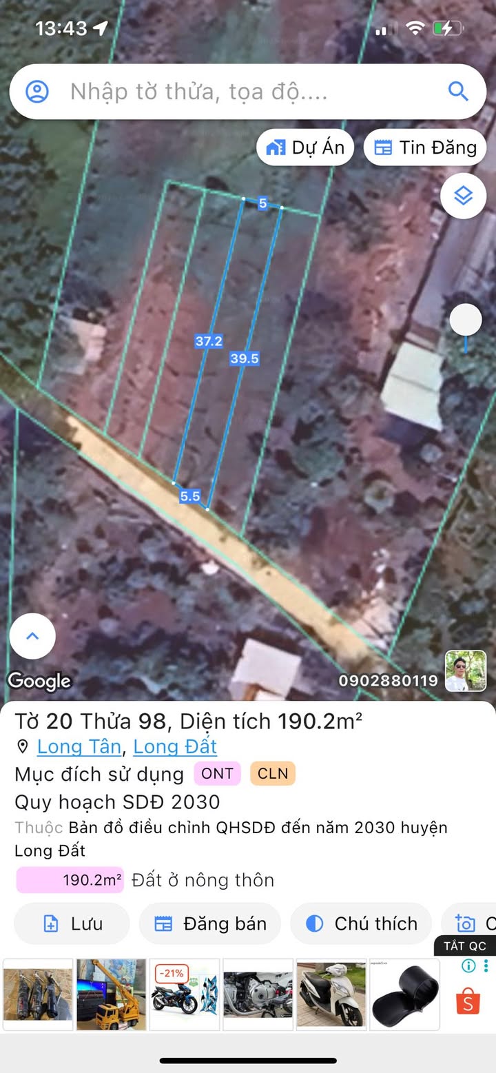 Đất nền Long Tân Bà Rịa - Vũng Tàu 190m² chỉ 700 triệu - Cơ hội đầu tư lý tưởng!