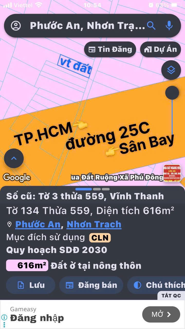 Nhà cấp 4 Nhơn Trạch 616m² giá 3.1 tỷ - Sổ đỏ chính chủ