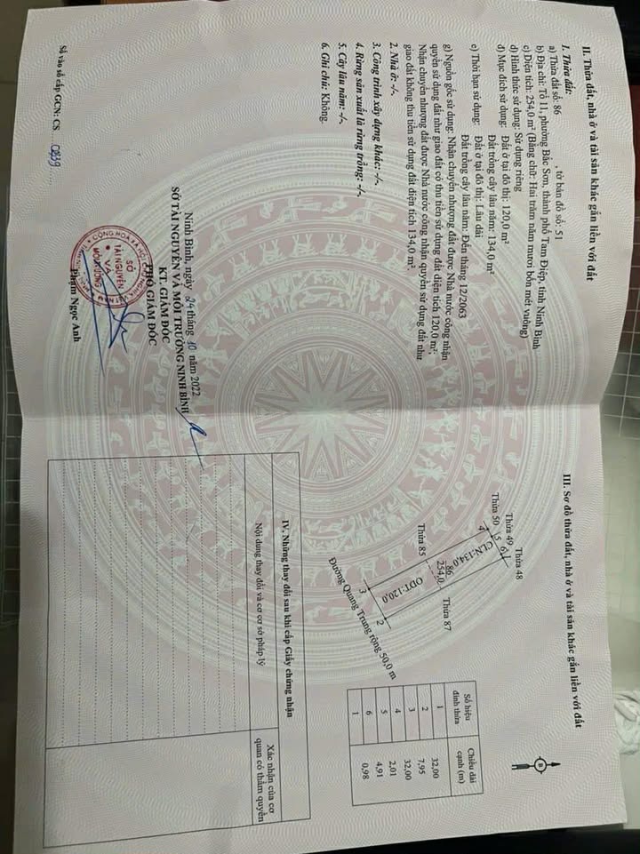 FrontHouse mặt Quốc lộ 1A, Bắc Sơn, Tam Điệp, Ninh Bình 254m² - Giá siêu ưu đãi cho kinh doanh!