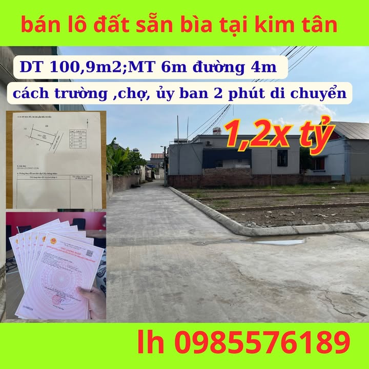 Đất nền Kim Tân Kim Thành 100.9m² giá 1.2 tỷ - Đầu tư sinh lời ngay!