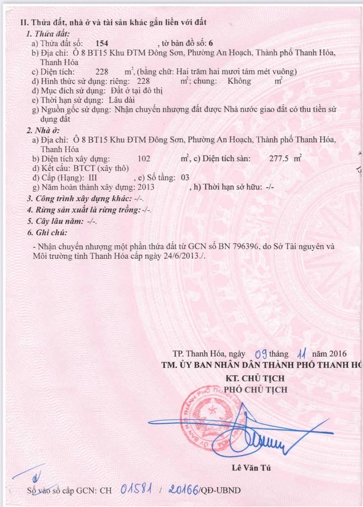 Biệt thự đẹp bán gấp tại Khu ĐTM Đông Sơn, Thanh Hóa - Diện tích 228m², giá thỏa thuận!