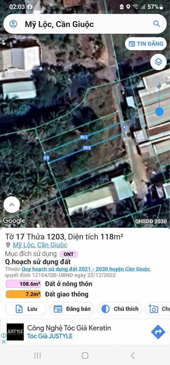 Đất nền 2 lô liền kề ấp Thanh Ba, xã Mỹ Lộc, 248m² giá 2.6 tỷ - Đầu tư sinh lời ngay!