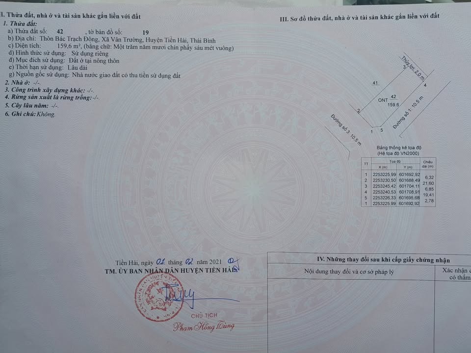 Đất liền kề Vân Trường, Tiền Hải, Thái Bình - Diện tích 108m² chỉ 1.3 tỷ