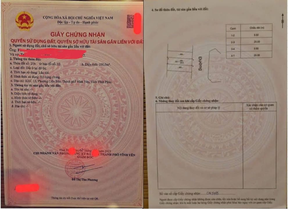 Đất 200m² tại đường Dương Tĩnh, Vĩnh Yên, giá 5 tỷ - View Vườn Hoa tuyệt đẹp!