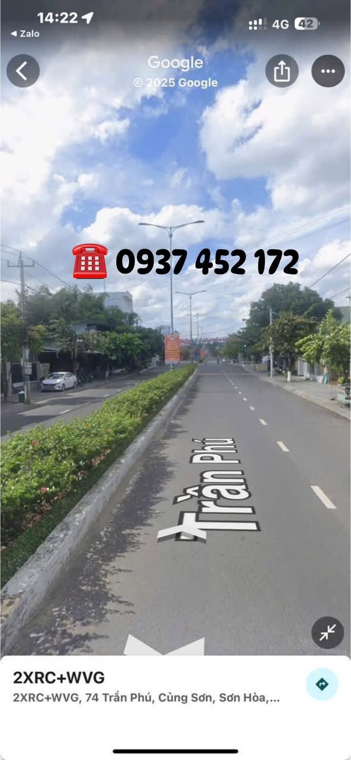 Lô đất thổ cư 150m² mặt tiền đường Trần Phú, Sơn Hòa - Cơ hội đầu tư tuyệt vời!