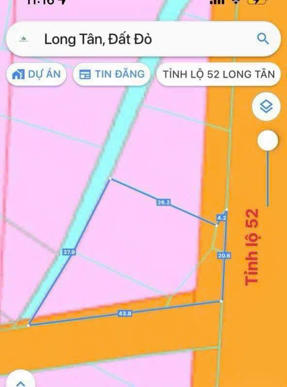 Đất góc 2 mặt tiền đường Tỉnh Lộ 52, xã Long Tân, 780m² - Cơ hội đầu tư tuyệt vời!