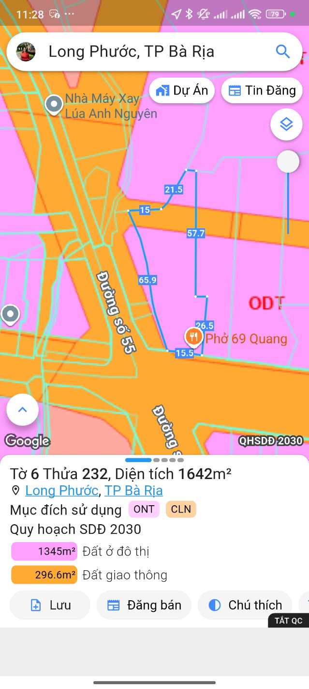 Đất nền Long Phước, Bà Rịa 1640m² giá 11 tỷ - Cơ hội đầu tư hấp dẫn!