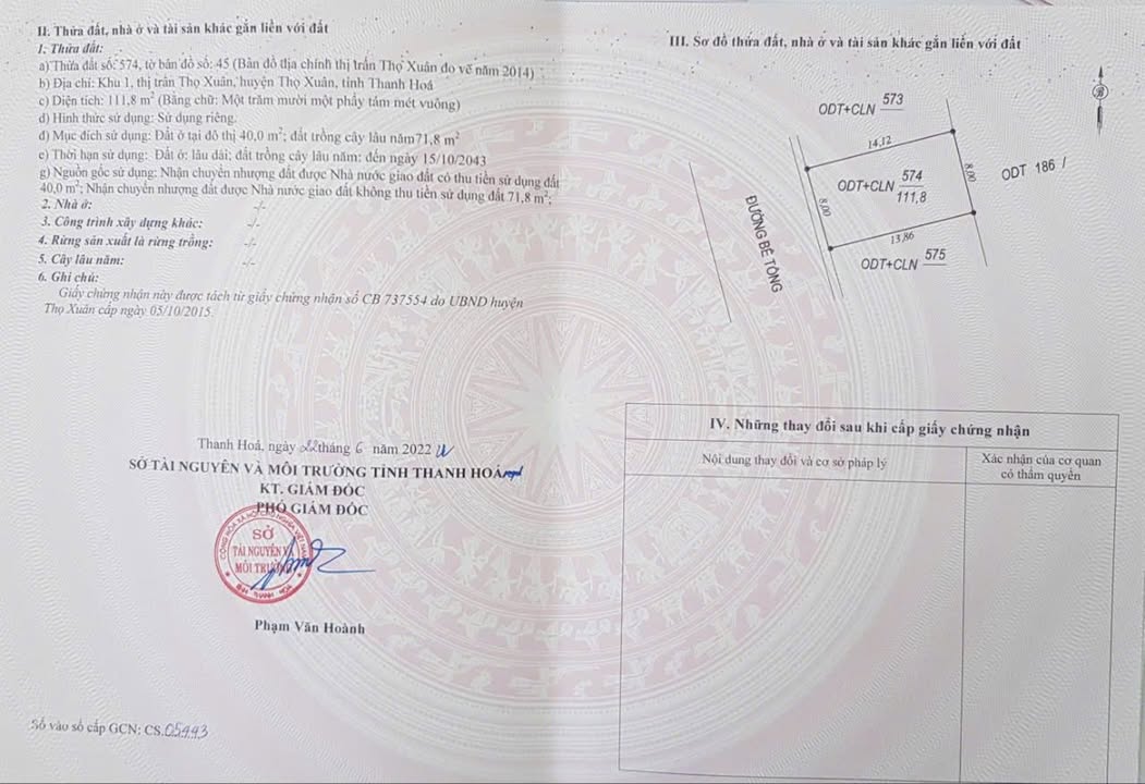 Đất liền kề trung tâm Thọ Xuân 112m² giá 1.15 tỷ - Cơ hội đầu tư hiếm có!