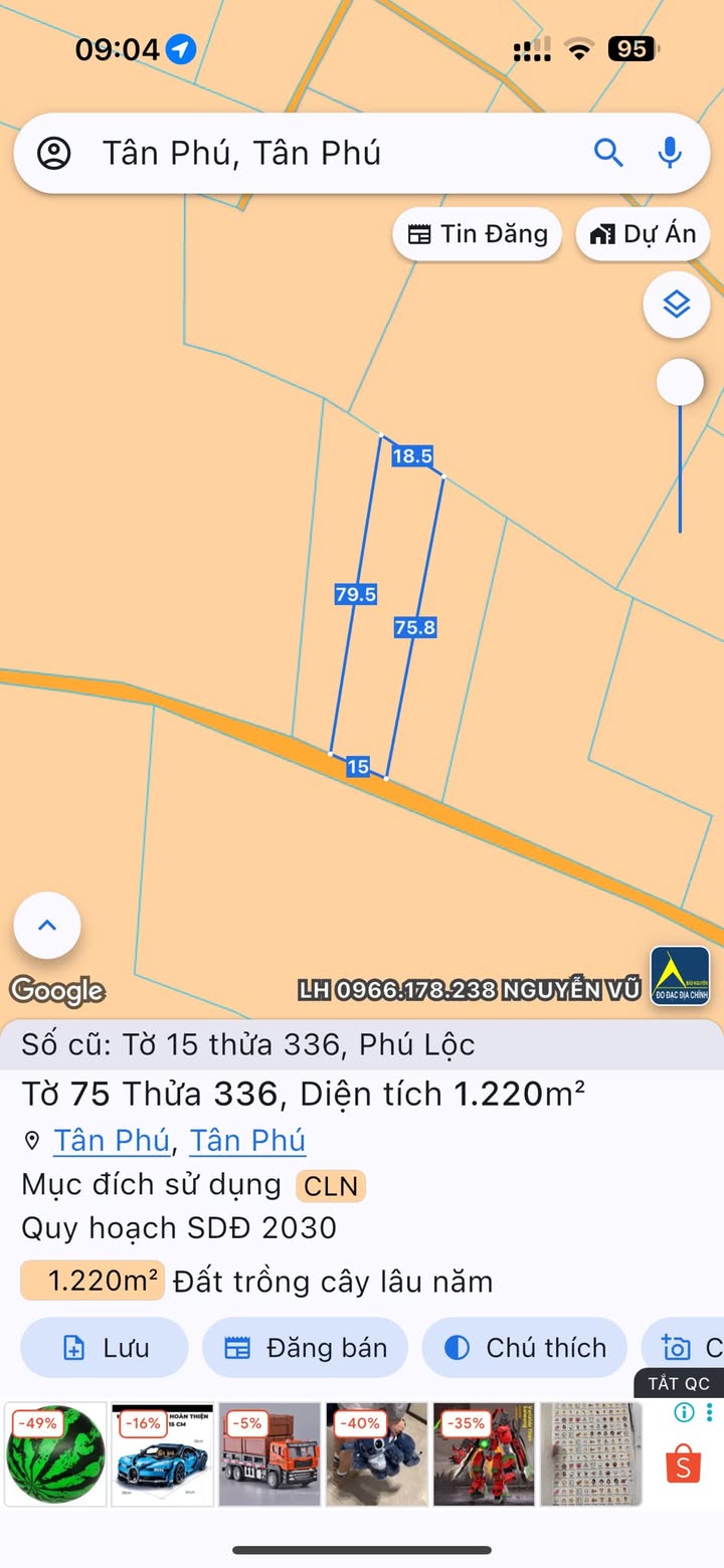 Đất thổ cư 2000m² tại xã Tân Phú, giá 930 triệu - Cơ hội đầu tư tuyệt vời!