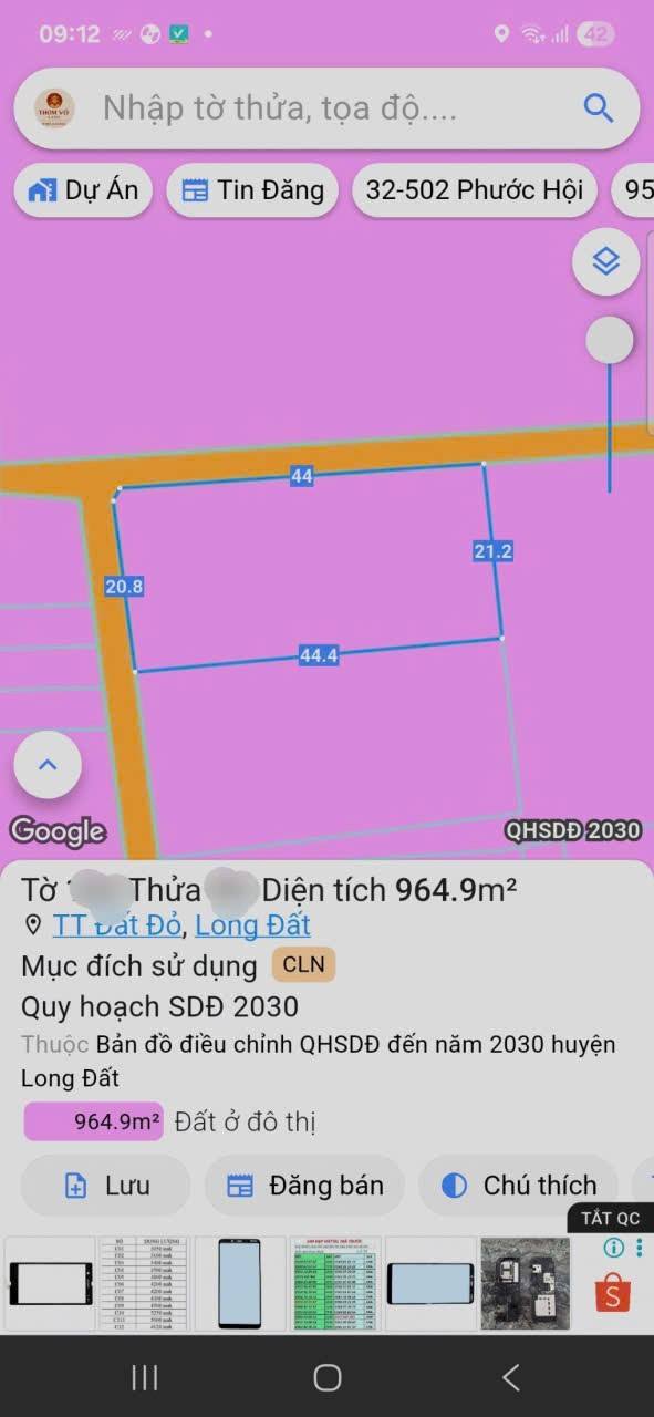 Đất nền 1000m² tại Thị Trấn Đất Đỏ, Bà Rịa - Vũng Tàu giá chỉ 3 tỷ - Cơ hội đầu tư không thể bỏ qua!