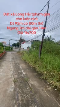 Đất thổ cư xã Long Hải 95m² giá 1.7 tỷ - Vị trí trung tâm gần chợ mới!