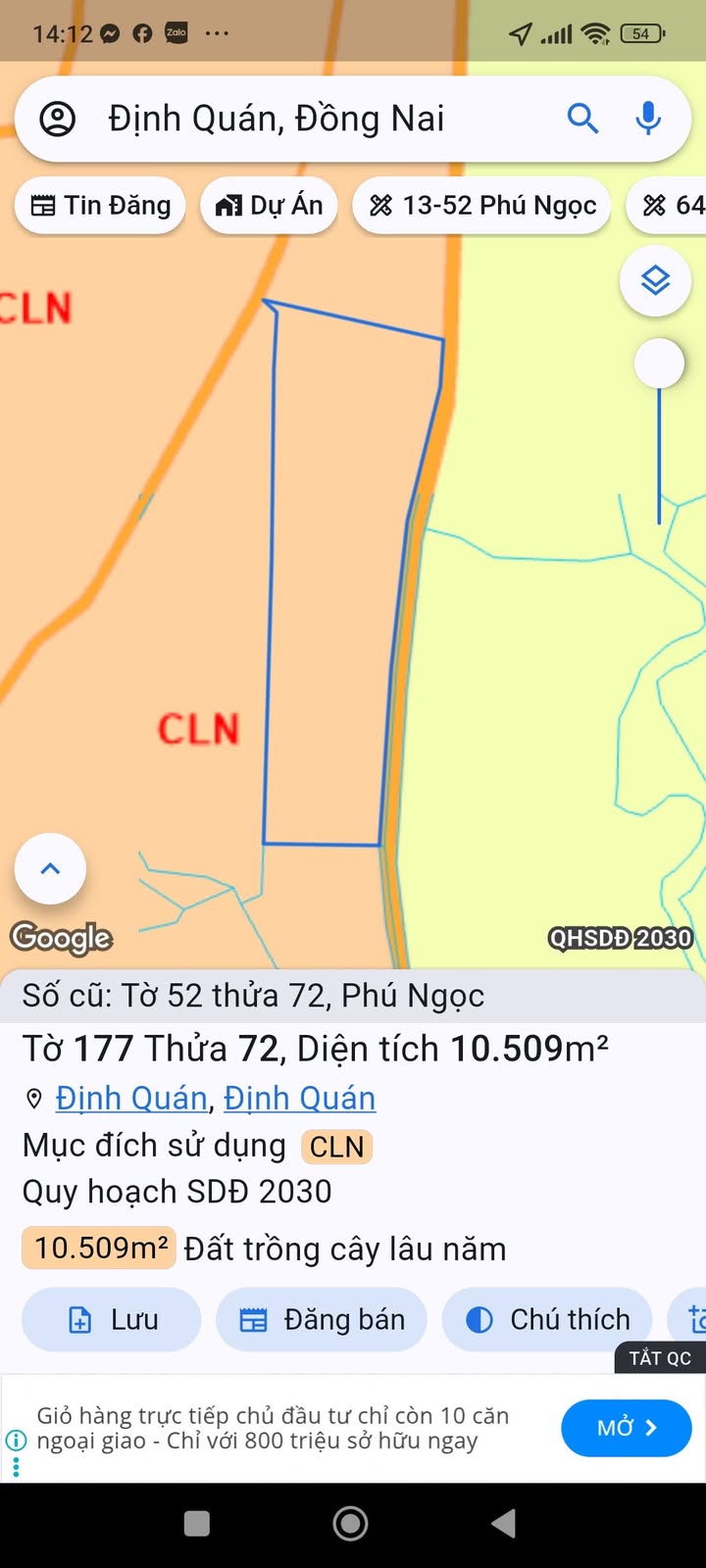 Đất nền Phú Ngọc Định Quán 10.000m² giá 432 triệu - Sổ đỏ chính chủ
