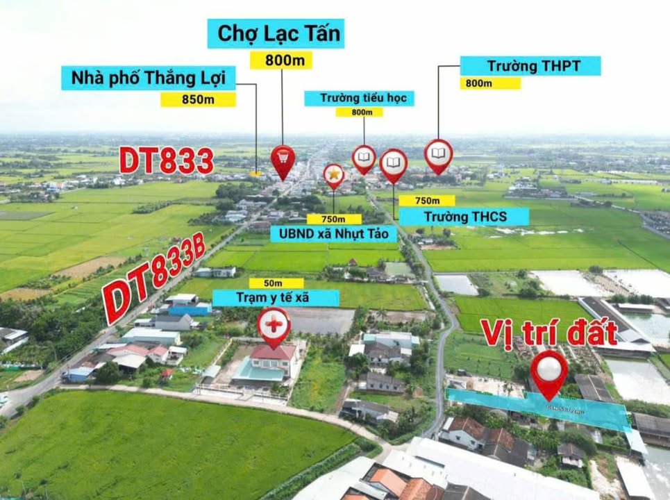 Đất vườn Nhựt Tảo 500m² giá 820 triệu - Gần trung tâm tiện ích đầy đủ!