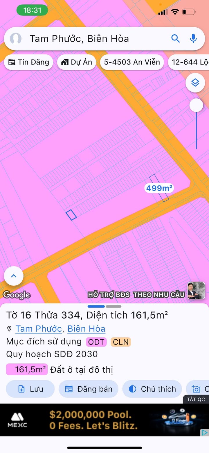 Đất nền Tam Phước, Biên Hòa, Đồng Nai 160m² giá 1.5 tỷ - Sổ đỏ chính chủ