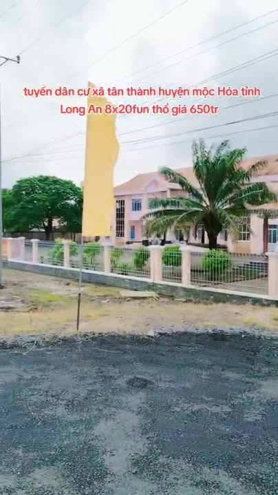 Đất nền Tân Thành Mộc Hóa 160m² giá chỉ 650 triệu - Cơ hội đầu tư hấp dẫn!