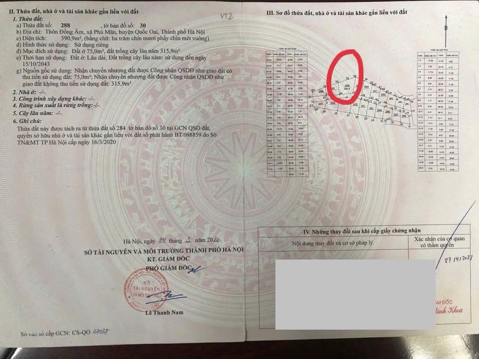 Đất nền Phú Mãn, Quốc Oai 390m² giá chỉ 3.9 tỷ - Sổ hồng chính chủ!