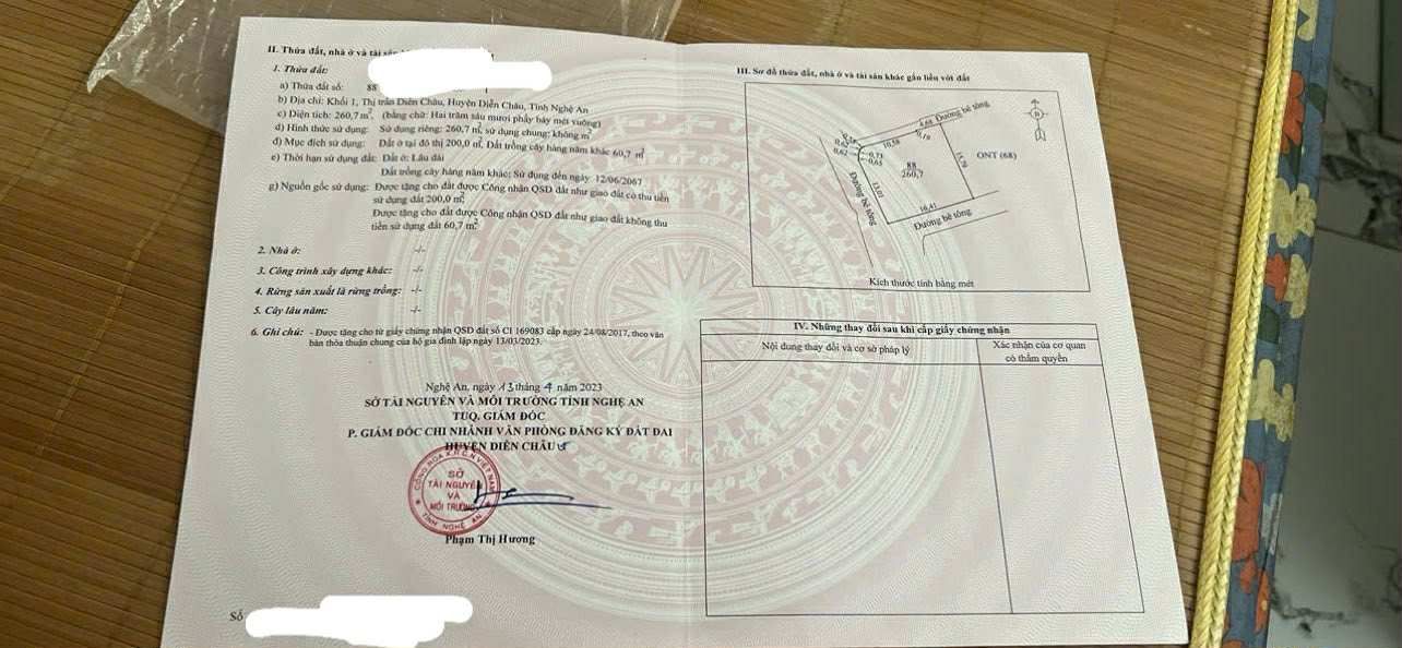 Đất nền Diễn Châu 260m² - Chính chủ cần bán gấp, 3 mặt tiền thuận lợi!