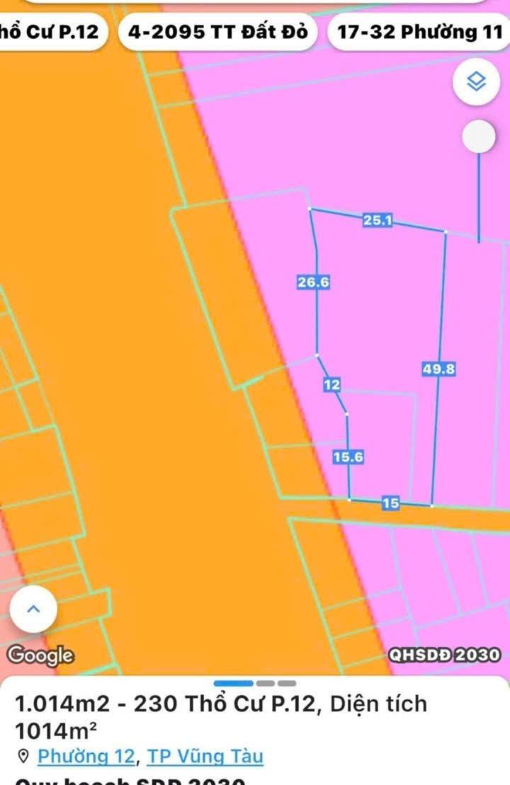 Đất thổ cư 230m² 1.000m² giá chỉ 7.999 tỷ - Đầu tư sinh lời tại Vũng Tàu!