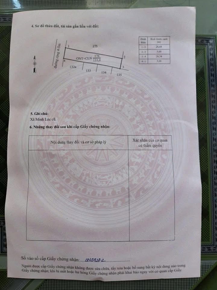 Đất Minh Lộc Hậu Lộc 133m² giá 1.1 tỷ - Đường ô tô vào tận nơi!