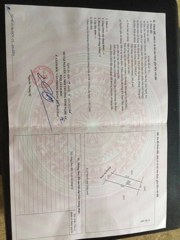 Đất nền Vĩnh Thành 210m² giá 550 triệu - Đường bê tông rộng rãi