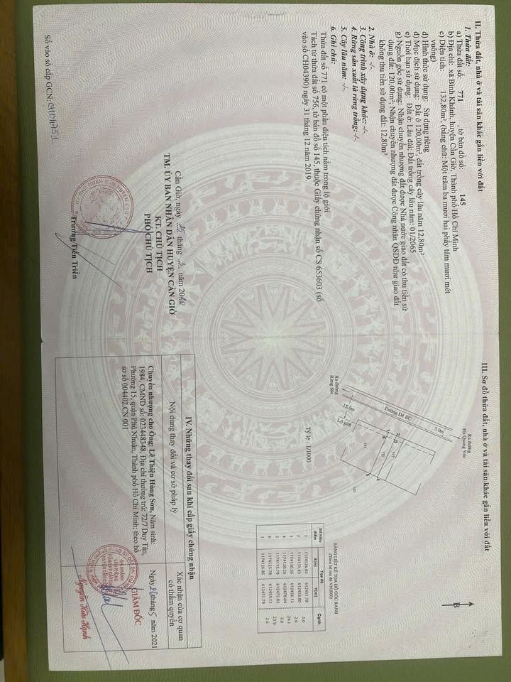 Đất thổ cư 132,8m² tại xã Bình Khánh, Cần Giờ - Đường thông ra nhiều hướng!