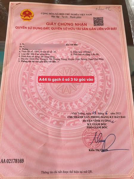 Đất Thượng Trưng, Vĩnh Tường 108m² giá 2.1 tỷ - Đầu tư sinh lời ngay!