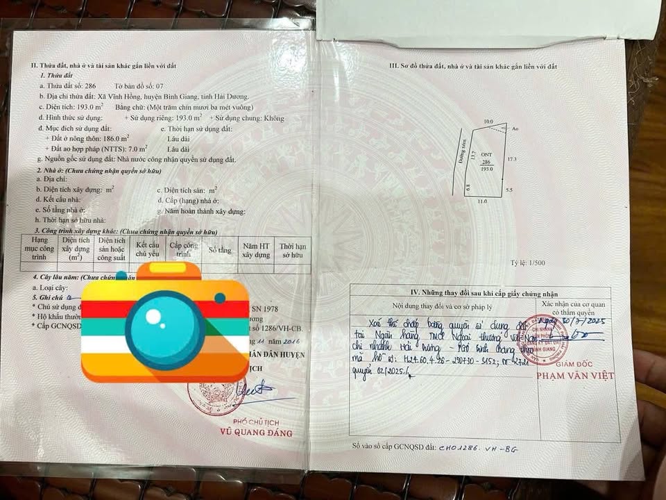 Đất nền Vĩnh Hồng, Bình Giang 200m² giá 3.9 tỷ - Đầu tư sinh lời ngay!