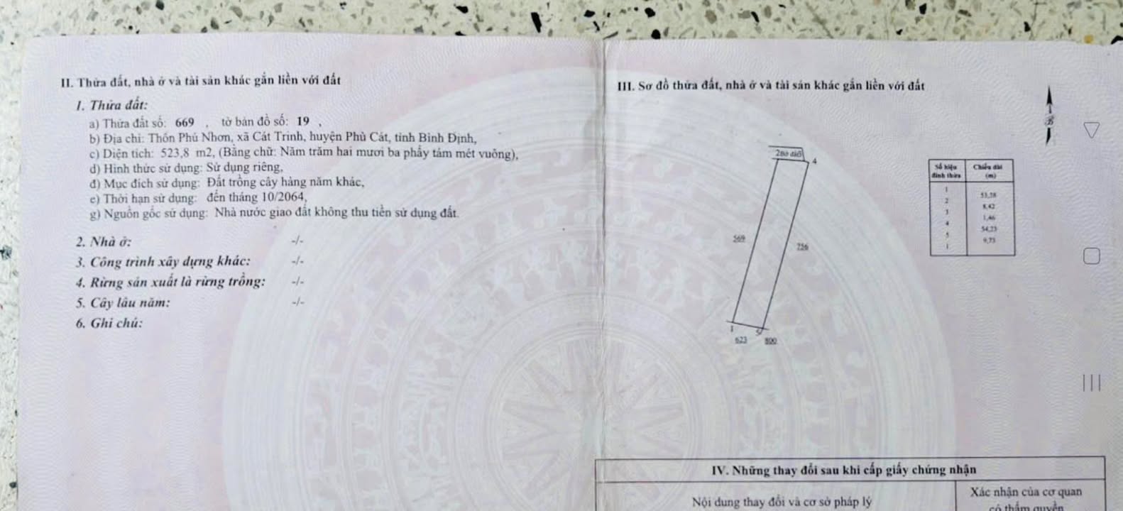 Đất vườn Cát Trinh 520m² giá chỉ 69 triệu - Sổ hồng chính chủ!