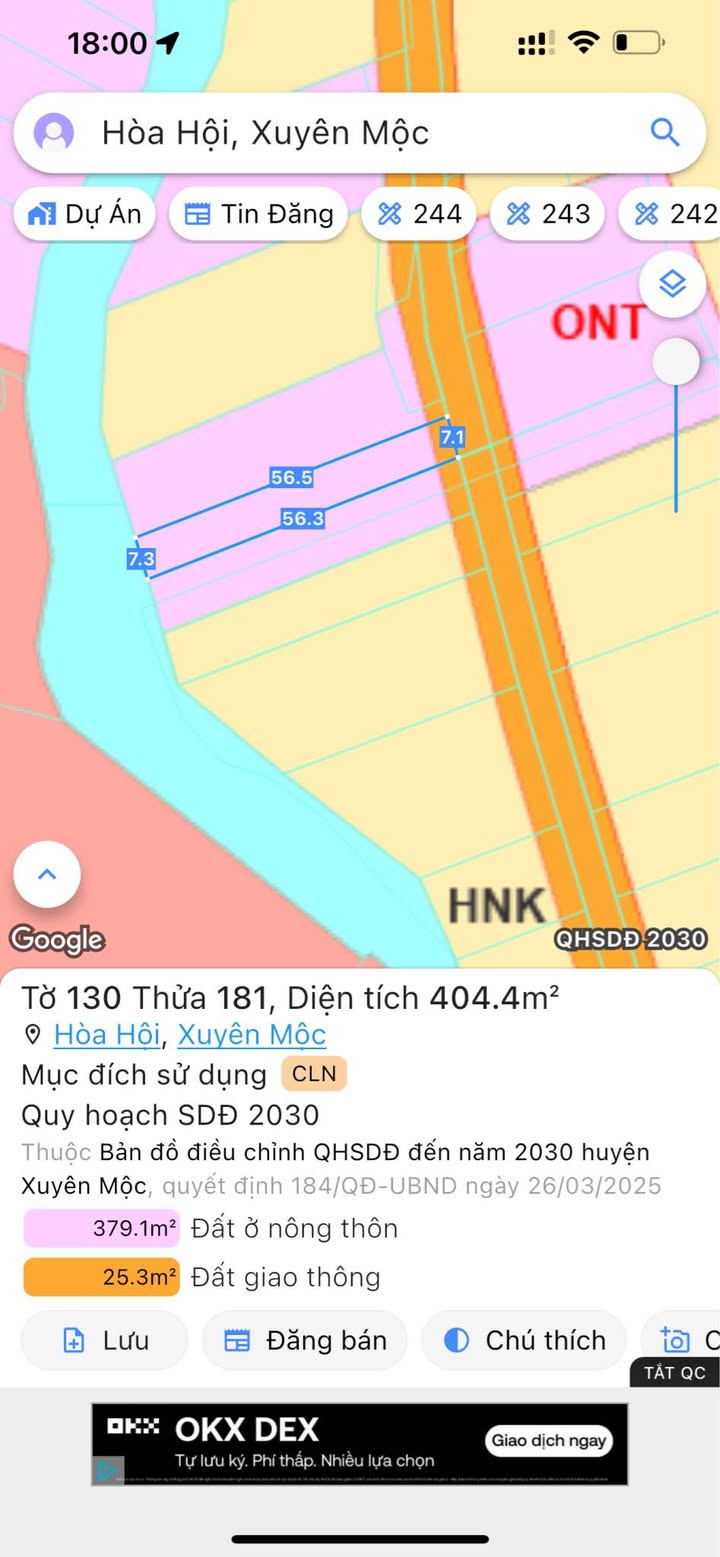 Đất nền đẹp Hòa Hội Xuyên Mộc 427m² giá 890 triệu - Phù hợp đầu tư ngay!