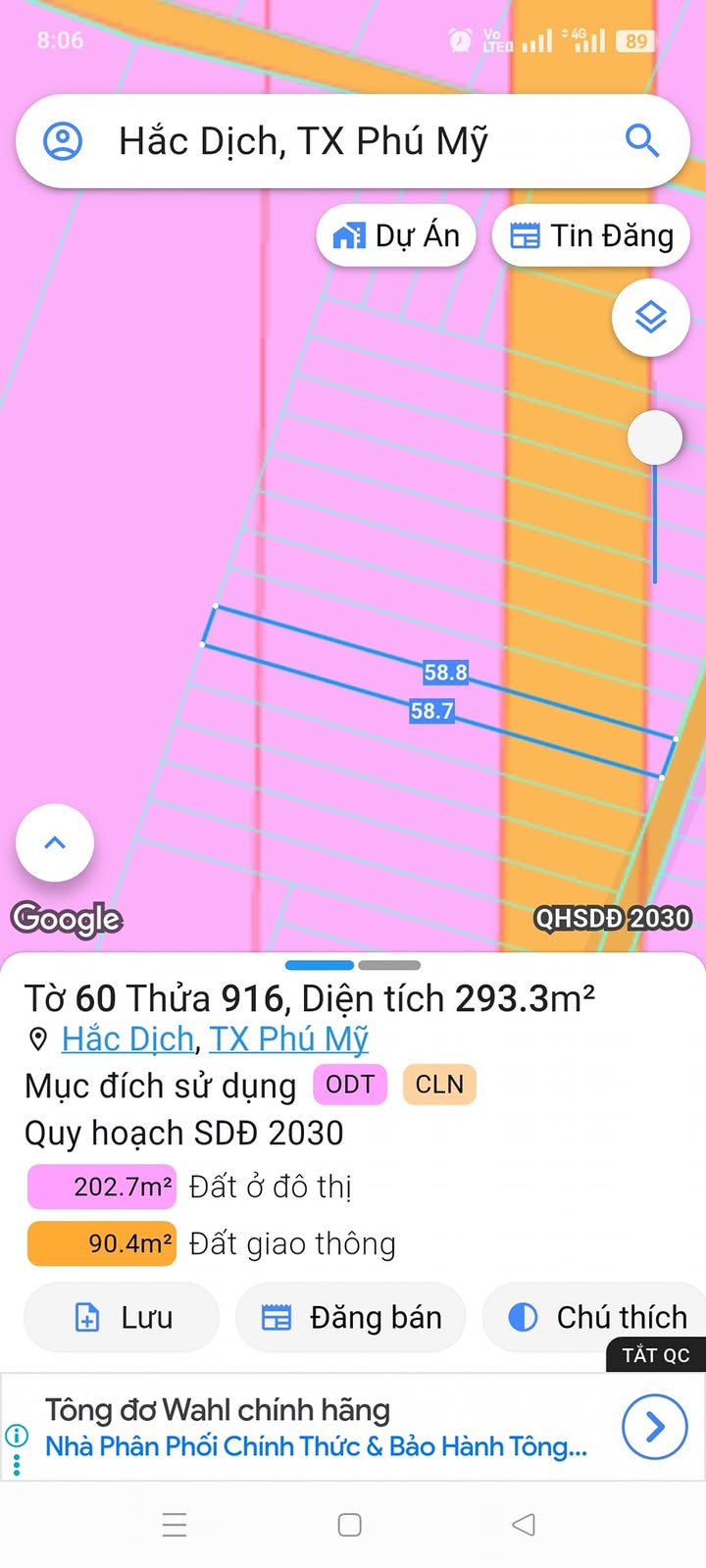 Đất nền khu phố 4, phường Hắc Dịch 290m² giá 1.5 tỷ - Tiềm năng phát triển mạnh mẽ!