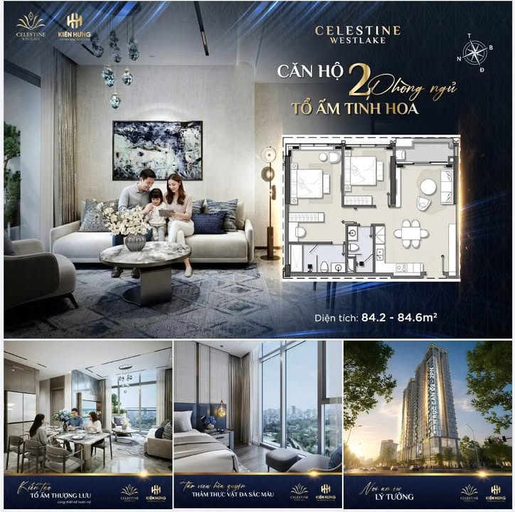 Căn hộ Celestine Westlake 84m² giá thỏa thuận - Tổ ấm thượng lưu giữa Hồ Tây!