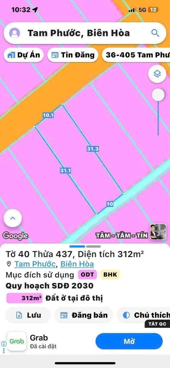 Đất thổ cư 155.5m² tại khu gia đình Lục Quân 2, Tam Phước - Giá chỉ 2.4 tỷ!