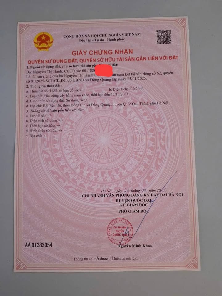 Đất trồng cây 230m² tại Đồng Quang, Quốc Oai - Giá chỉ 530 triệu