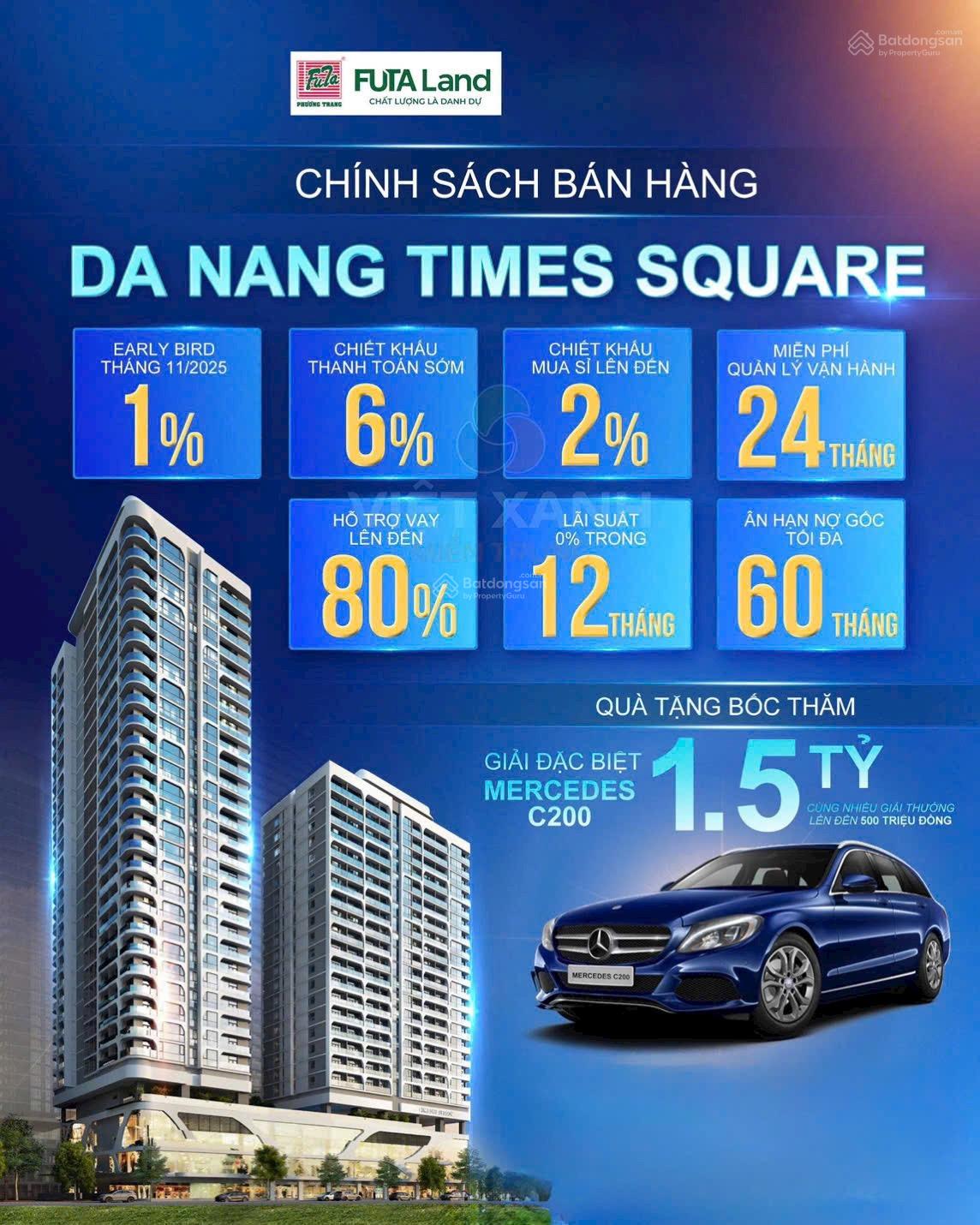 Căn hộ Times Square Đà Nẵng 46m² giá 6.3 tỷ - Sở hữu lâu dài, ưu đãi cực đã!