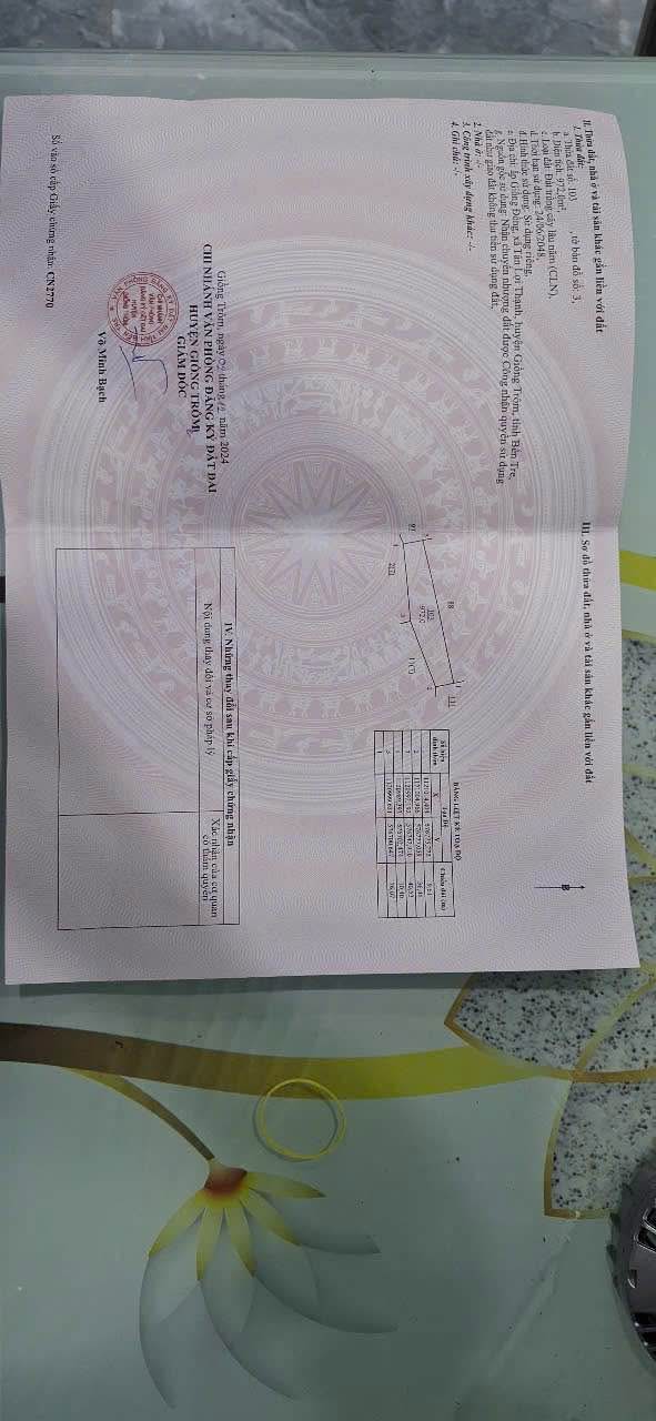 Đất nền Tân Lợi Thạnh, Giồng Trôm, Bến Tre 972m² - Giá chỉ 100 triệu VND, cơ hội vàng cho nhà đầu tư!