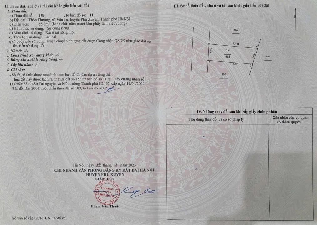 Đất thổ cư xã Vân Từ, Phú Xuyên 56m² giá 1 tỷ - Nở hậu đón tài lộc!