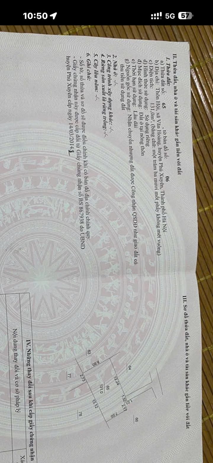 Đất nền Thôn Hội, xã Phượng Dực, 128.5m² - Sổ đỏ chính chủ, đầu tư tiềm năng!