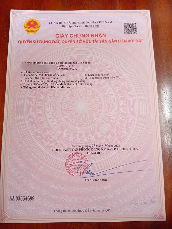 Đất nền Vũ Vị, Minh Tân, Kiến Thụy 73m² giá 1.5 tỷ - Vị trí đẹp, tiện ích đầy đủ!