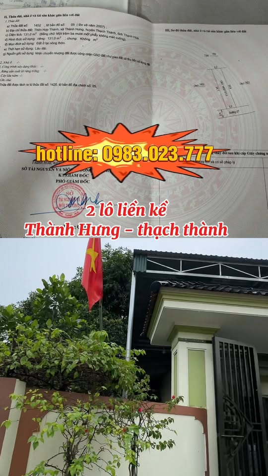 Đất thổ cư Hợp Thành Thạch Thành 264m² giá thỏa thuận - Đầu tư sinh lời ngay!