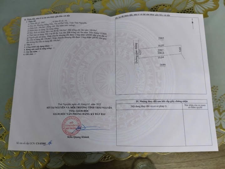 Lô đất thổ cư 200m² tại Đồng Tiến, Phổ Yên, giá 1.5 tỷ - Đầu tư sinh lời ngay!