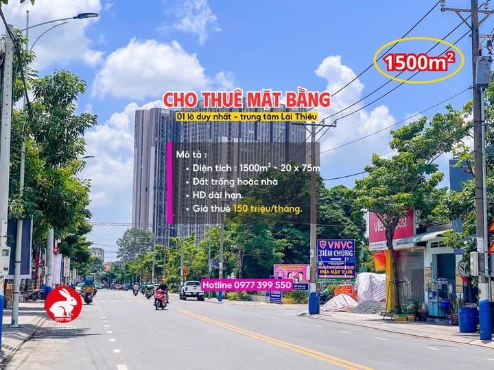 Cho thuê mặt bằng 1500m² tại Lái Thiêu, Bình Dương - Khu vực sầm uất, giá tốt!