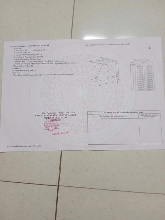 Đất chuyển thổ Hiệp Thạnh, Châu Thành, Tây Ninh 1212m² giá 1.338 tỷ - Cơ hội đầu tư tuyệt vời!