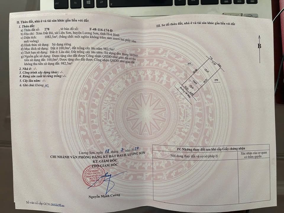 Đất đẹp Liên Sơn Lương Sơn 1.082,5m² giá thỏa thuận - Đầu tư sinh lời lý tưởng!