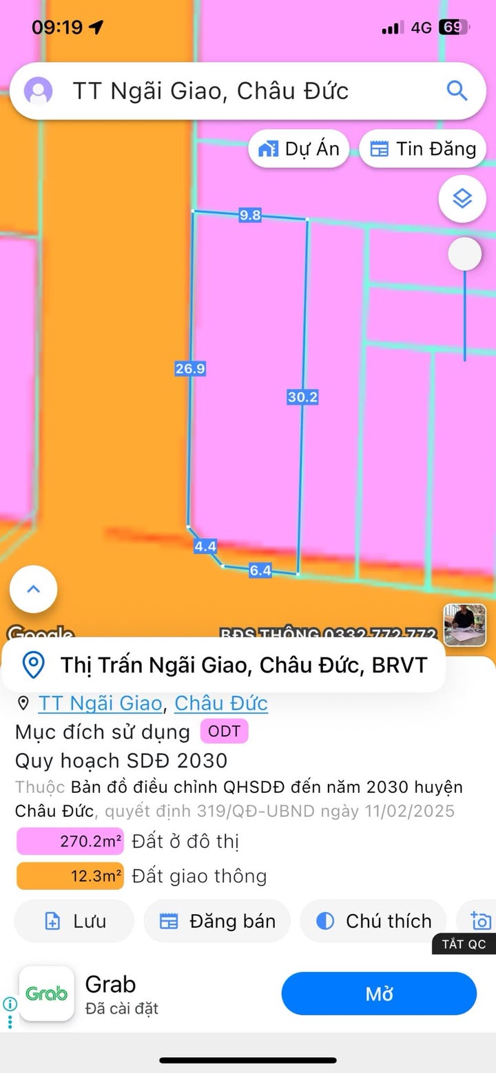 Đất nền Ngãi Giao 283m² giá thỏa thuận - Sổ đỏ chính chủ