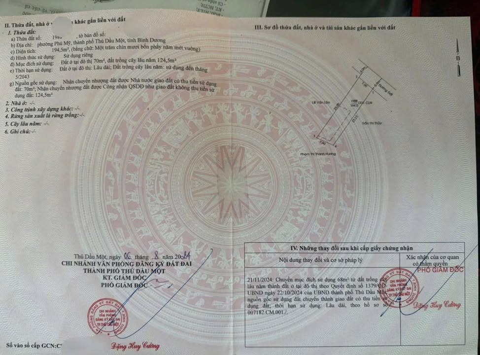 Đất thổ cư Phú Mỹ Tân Uyên 210m² giá 2.9 tỷ - Cơ hội đầu tư tuyệt vời!